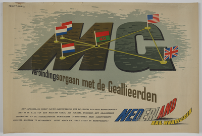 853588 Affiche van het Militair Gezag, het verbindingsorgaan met de Geallieerden.